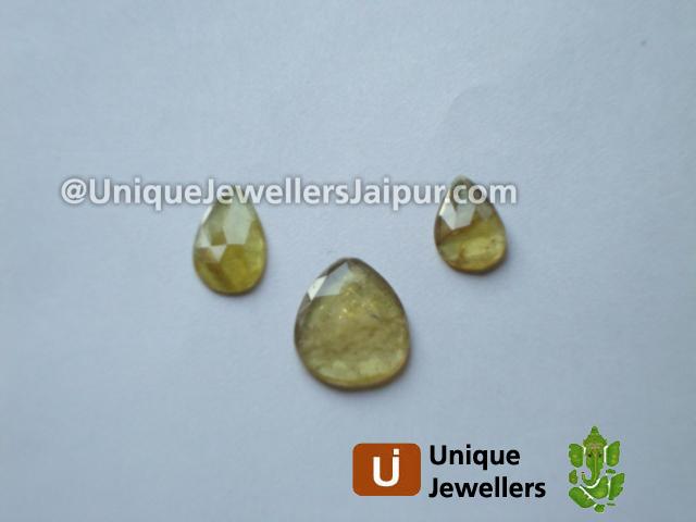 Yellow Tourmaline Faceted Pear Slices